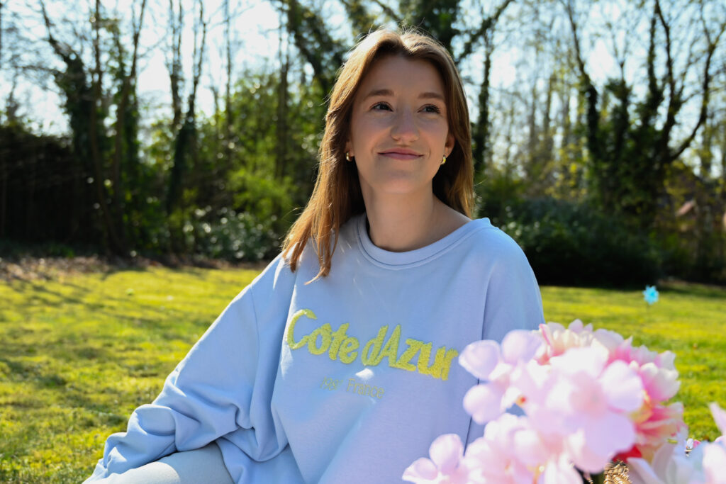 Blauwe Côte d'Azur sweater dames JUVIQ