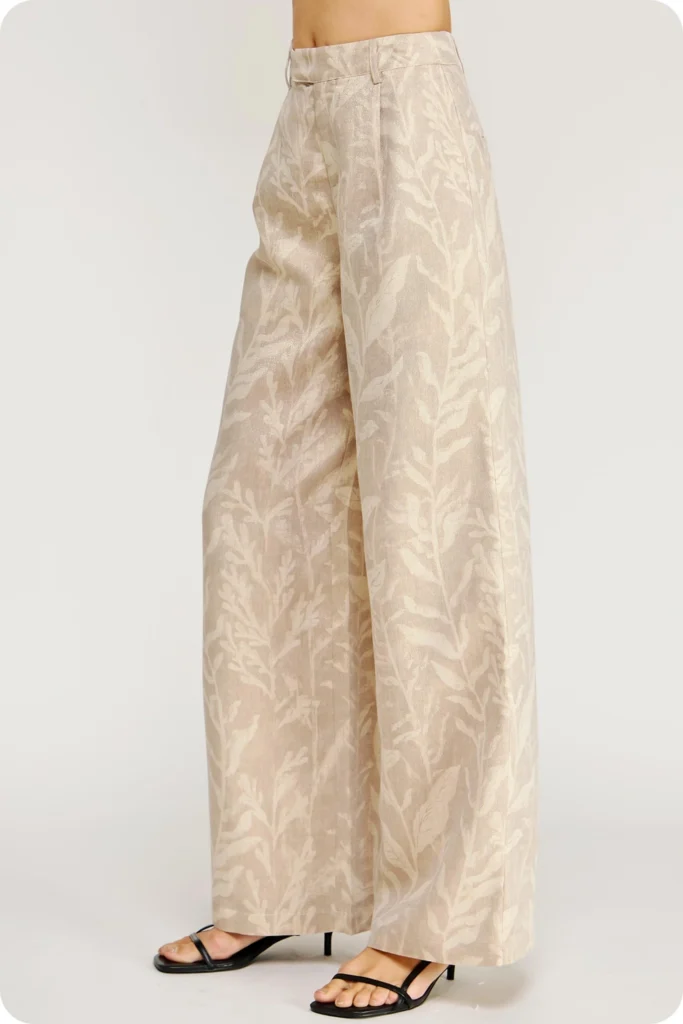 Wijde Lurex geklede lange broek met patroon dames JUVIQ