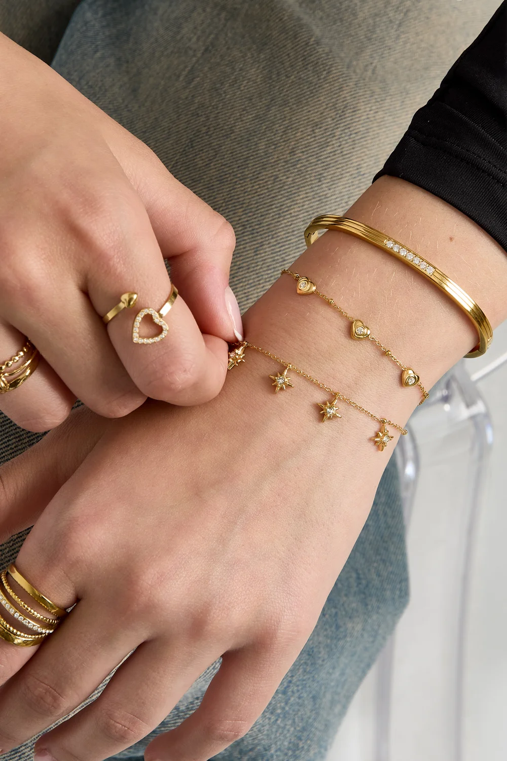 Armband met vallende sterren (zilver)