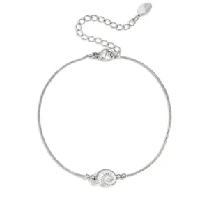 Minimalistische armband met spiraalvormige schelp (zilver)