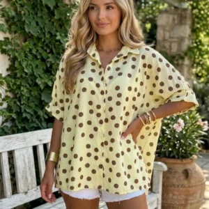 Oversized blouse -polkadots