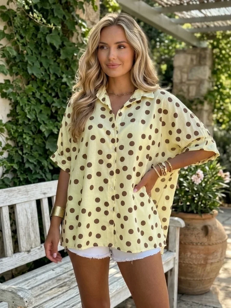 Oversized blouse -polkadots