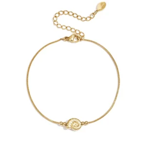 Minimalistische armband met spiraalvormige schelp (goud)