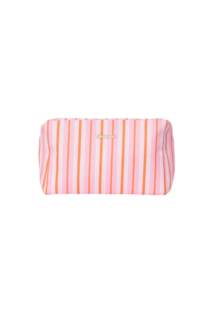 Make-up tasje met strepen (roze)