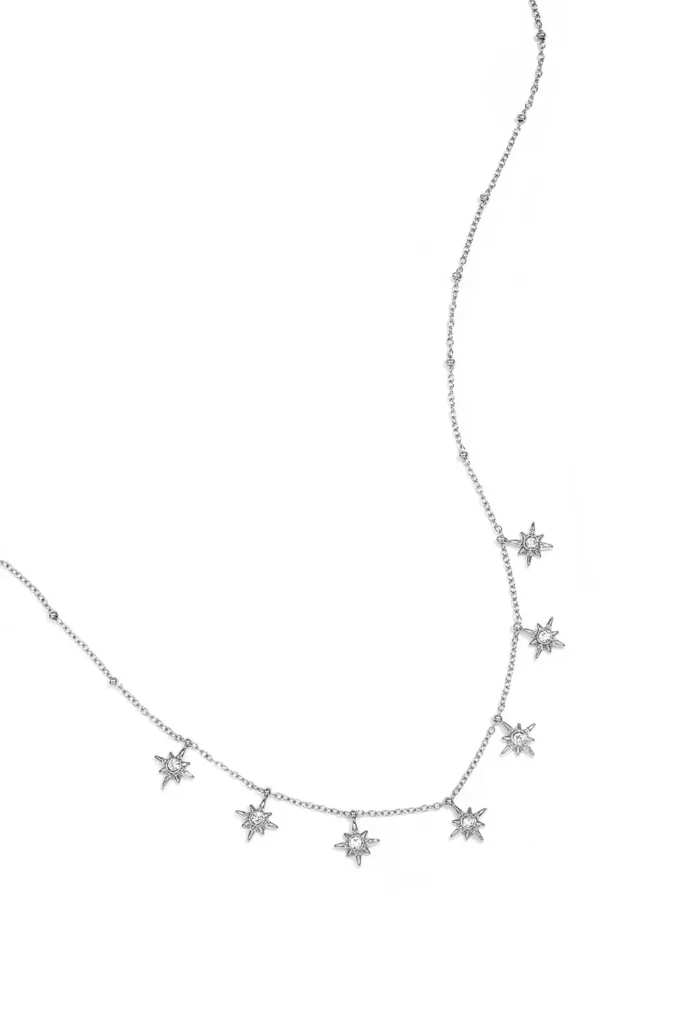 Halsketting met vallende sterren (zilver)